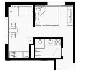 1-к квартира, строящийся дом, 31м2, 4/7 этаж
