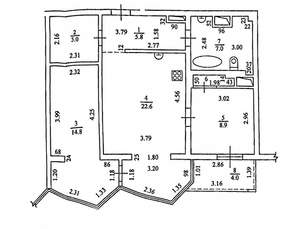 3-к квартира, вторичка, 70м2, 9/15 этаж