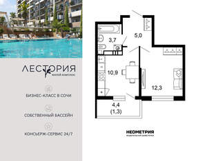 1-к квартира, вторичка, 33м2, 13/17 этаж