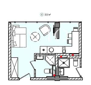 1-к квартира, вторичка, 23м2, 4/5 этаж
