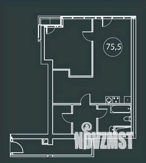 2-к квартира, вторичка, 76м2, 2/24 этаж