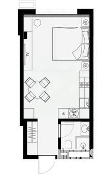 Студия квартира, вторичка, 30м2, 3/7 этаж
