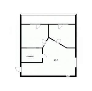 2-к квартира, вторичка, 45м2, 1/4 этаж
