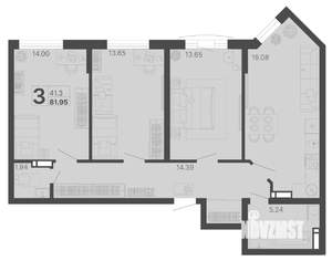 3-к квартира, вторичка, 82м2, 11/20 этаж