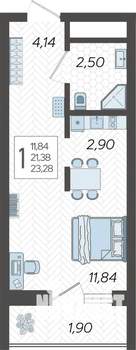 Студия квартира, вторичка, 23м2, 4/19 этаж