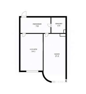 1-к квартира, вторичка, 43м2, 1/5 этаж