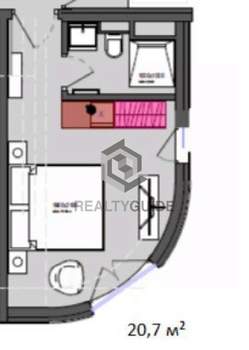 1-к квартира, вторичка, 21м2, 4/4 этаж