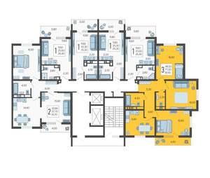 3-к квартира, строящийся дом, 82м2, 8/10 этаж