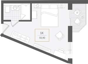 1-к квартира, вторичка, 30м2, 6/10 этаж