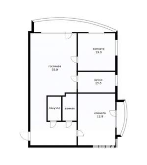 3-к квартира, вторичка, 95м2, 3/6 этаж