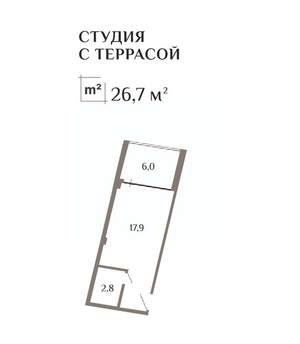 Студия квартира, вторичка, 27м2, 5/11 этаж