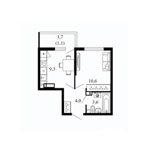 1-к квартира, вторичка, 29м2, 14/17 этаж