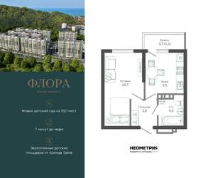 1-к квартира, вторичка, 33м2, 8/12 этаж