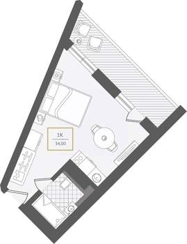 1-к квартира, вторичка, 34м2, 9/10 этаж