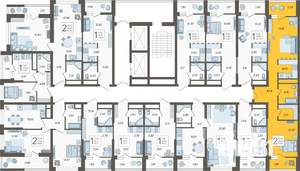 2-к квартира, вторичка, 52м2, 16/19 этаж