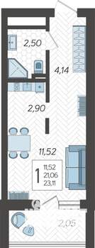 Студия квартира, вторичка, 23м2, 14/19 этаж