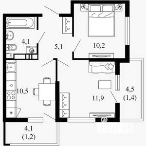 2-к квартира, вторичка, 44м2, 8/17 этаж