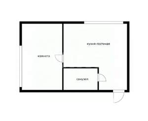 2-к квартира, вторичка, 46м2, 1/6 этаж