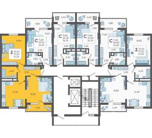 2-к квартира, вторичка, 61м2, 4/10 этаж