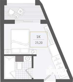1-к квартира, вторичка, 23м2, 5/10 этаж