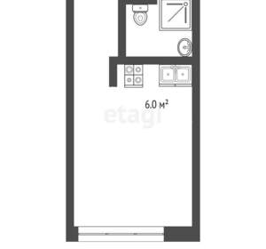Студия квартира, вторичка, 21м2, 3/5 этаж