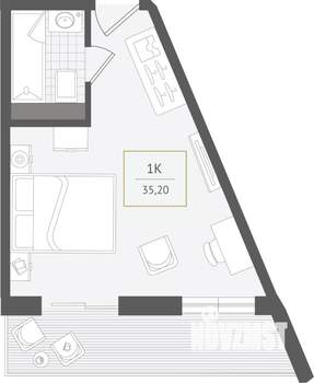 1-к квартира, вторичка, 35м2, 10/10 этаж
