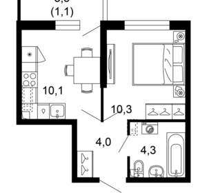 1-к квартира, вторичка, 30м2, 1/17 этаж