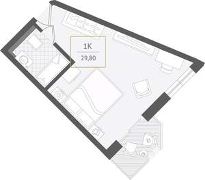 1-к квартира, вторичка, 30м2, 4/10 этаж