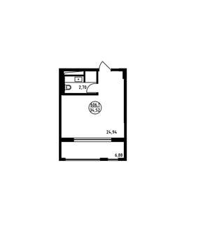 Студия квартира, вторичка, 35м2, 3/7 этаж