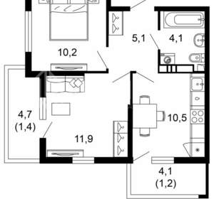 2-к квартира, вторичка, 44м2, 15/17 этаж
