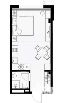 Студия квартира, вторичка, 30м2, 6/7 этаж