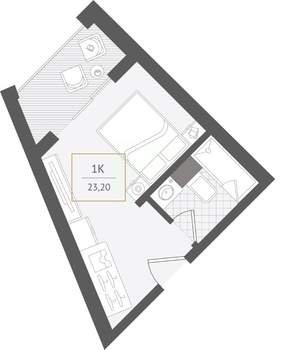 1-к квартира, вторичка, 23м2, 8/10 этаж