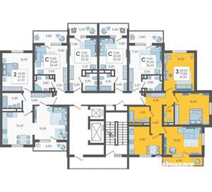 3-к квартира, вторичка, 82м2, 8/10 этаж