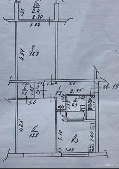 2-к квартира, вторичка, 54м2, 1/3 этаж