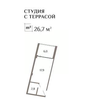 Студия квартира, вторичка, 27м2, 6/11 этаж
