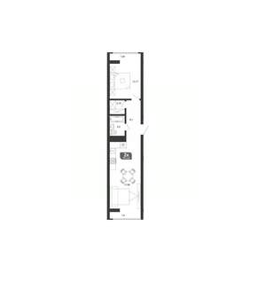 2-к квартира, вторичка, 49м2, 10/19 этаж