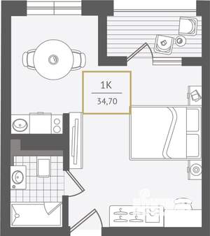 1-к квартира, вторичка, 35м2, 5/10 этаж