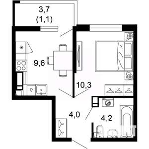 1-к квартира, вторичка, 29м2, 13/17 этаж