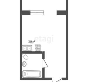 Студия квартира, вторичка, 19м2, 2/5 этаж