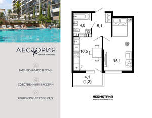 1-к квартира, вторичка, 36м2, 17/17 этаж