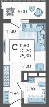 Студия квартира, вторичка, 25м2, 4/16 этаж