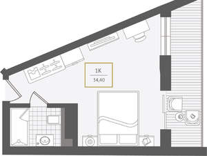1-к квартира, вторичка, 34м2, 10/10 этаж