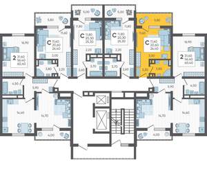 Студия квартира, вторичка, 26м2, 11/16 этаж