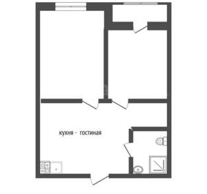 2-к квартира, вторичка, 40м2, 2/6 этаж