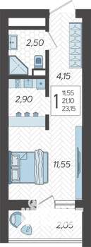 Студия квартира, вторичка, 24м2, 13/19 этаж