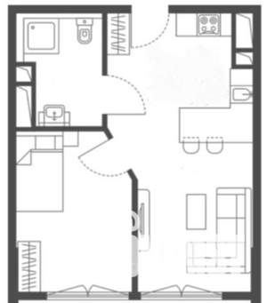 1-к квартира, вторичка, 39м2, 5/6 этаж