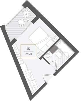 1-к квартира, вторичка, 23м2, 5/10 этаж