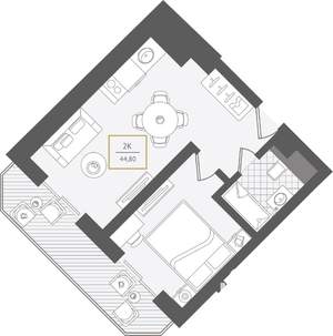 2-к квартира, вторичка, 45м2, 7/10 этаж
