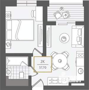 2-к квартира, вторичка, 38м2, 8/10 этаж