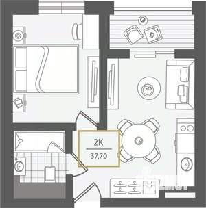 2-к квартира, вторичка, 38м2, 8/10 этаж